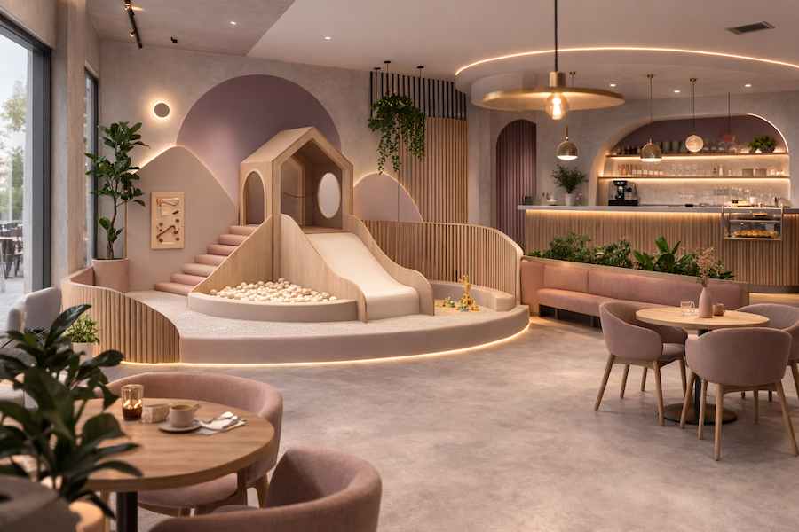 Atmosfera Wood Play Nest M — City, para restaurantes e cafés