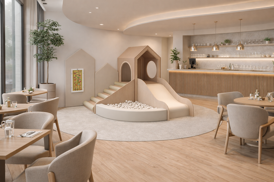 Atmosfera Wood Play Nest M — Creme, para restaurantes e cafés