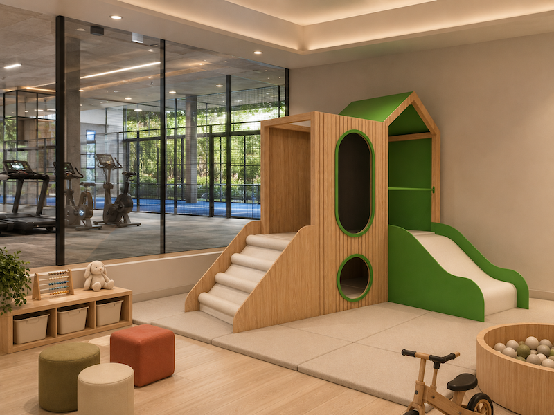 Atmosfera Wood Play Village XS — Pastel, setor Ginásios