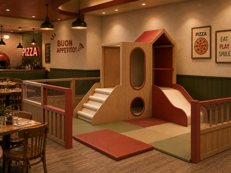 Atmosfera Wood Play Village XS — Terra, setor Restaurantes