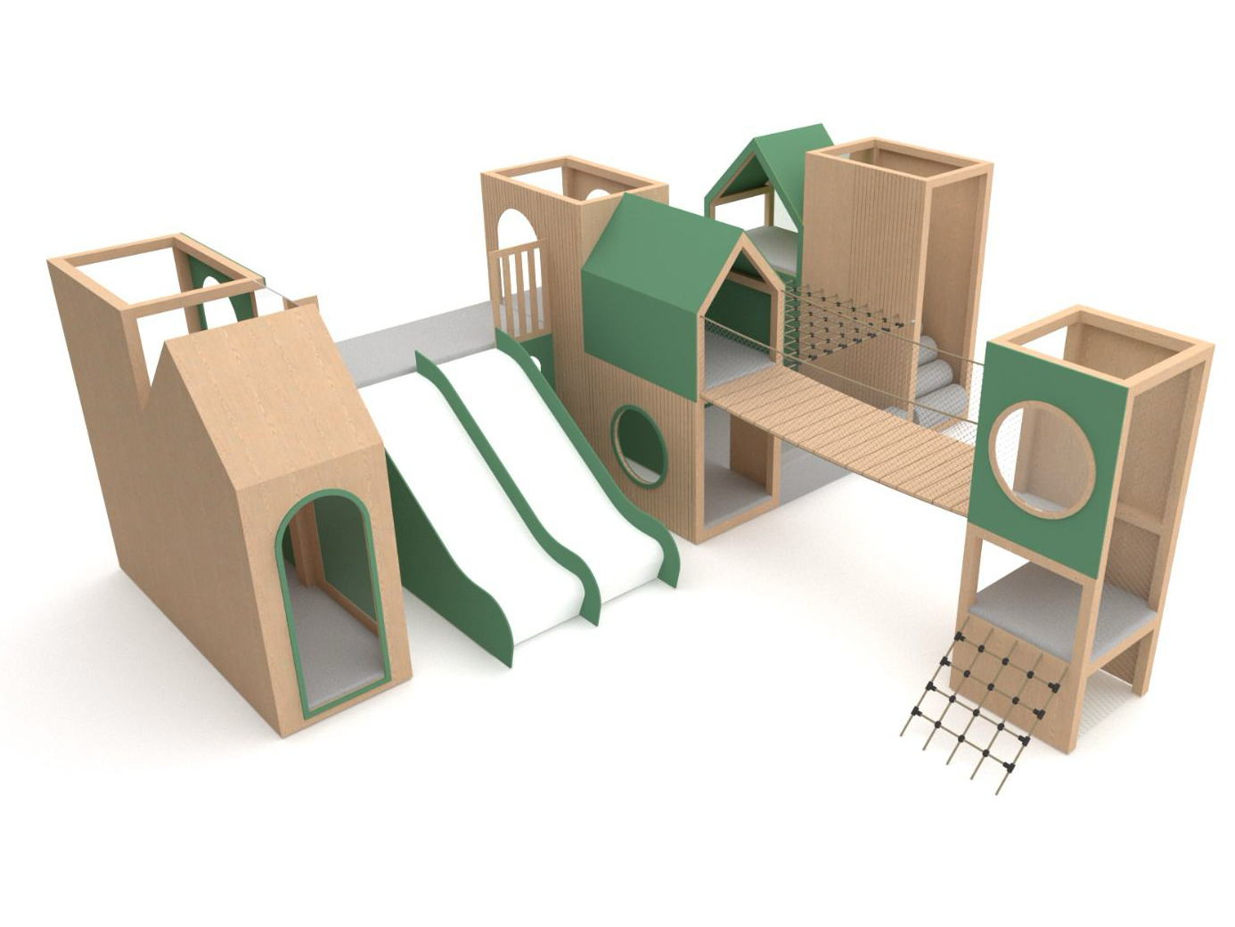 Estudo 3D detalhado dos módulos Kaminana