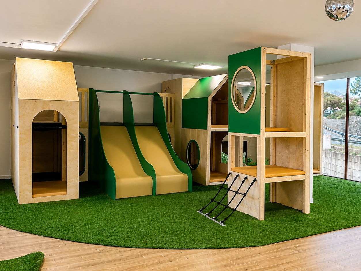 Vista 3D do projecto Kaminana — kidUplay Wood Play